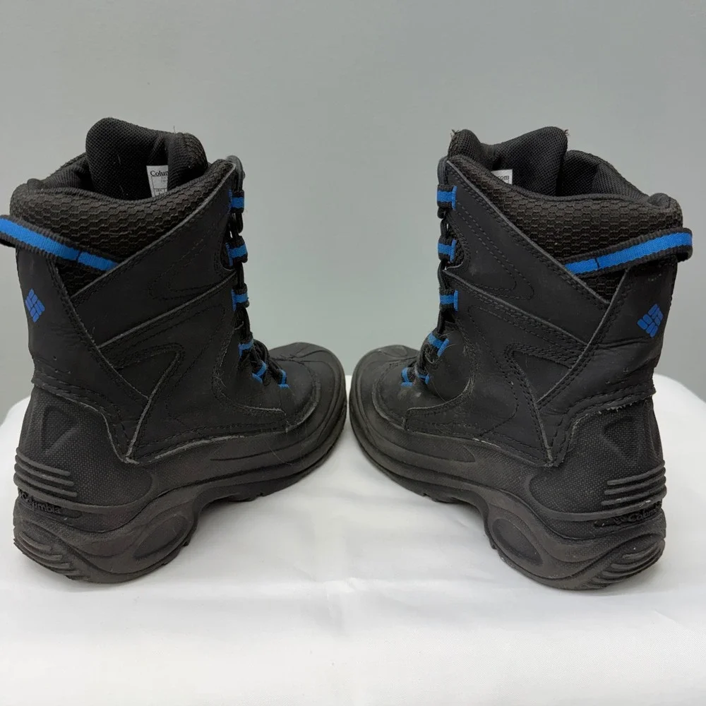 Columbia Black Blue Waterproof Insulated Winter Boots Boys 4 BY1332-010